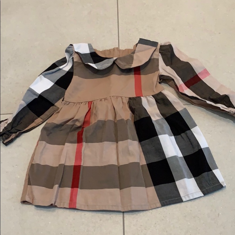 Tomodel Burberry pattern dress, 3/6 mo.